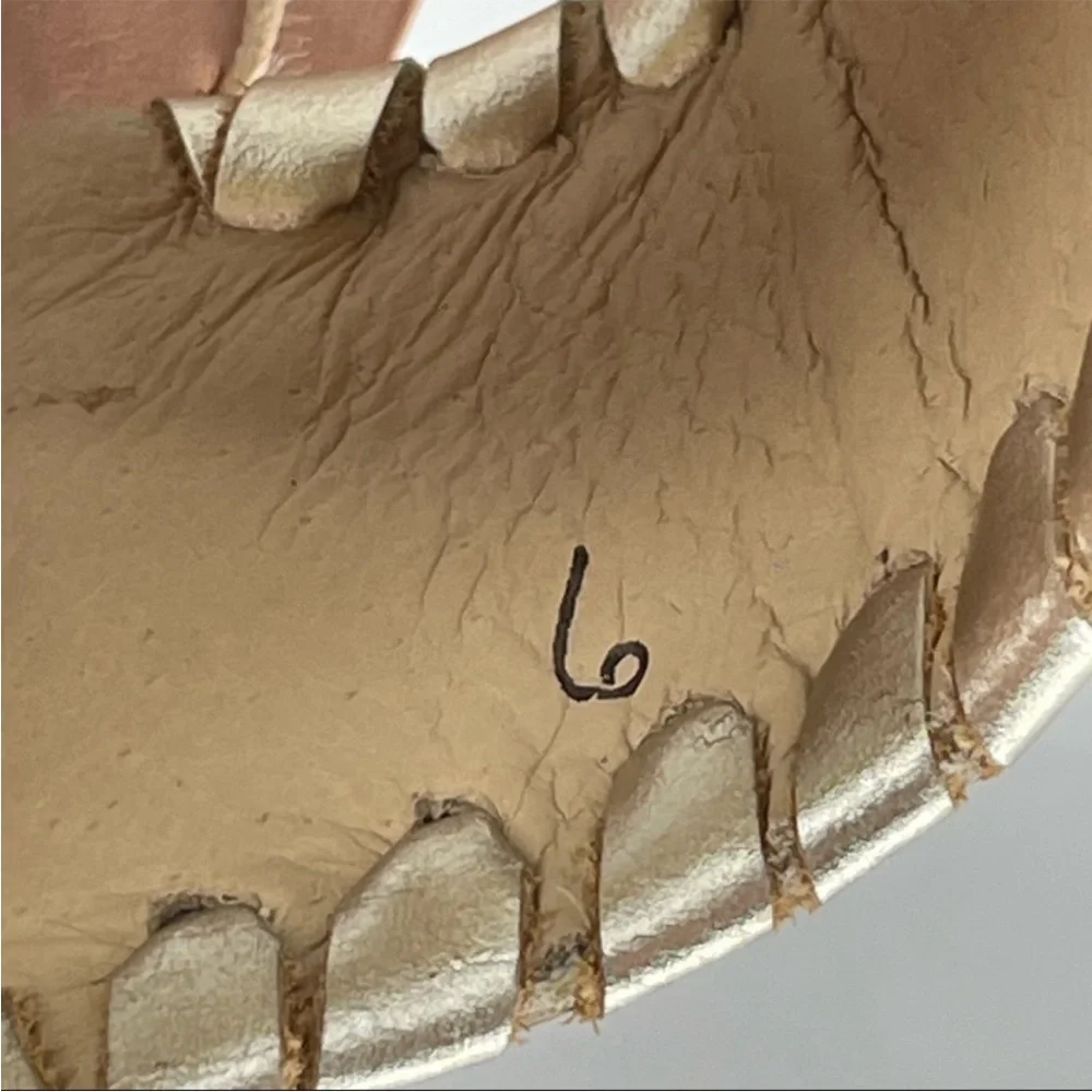 JACK ROGERS NEW FIREWORKS METALLIC GOLD COLORFUL SLIP ON SANDALS 6 - Picture 6 of 7